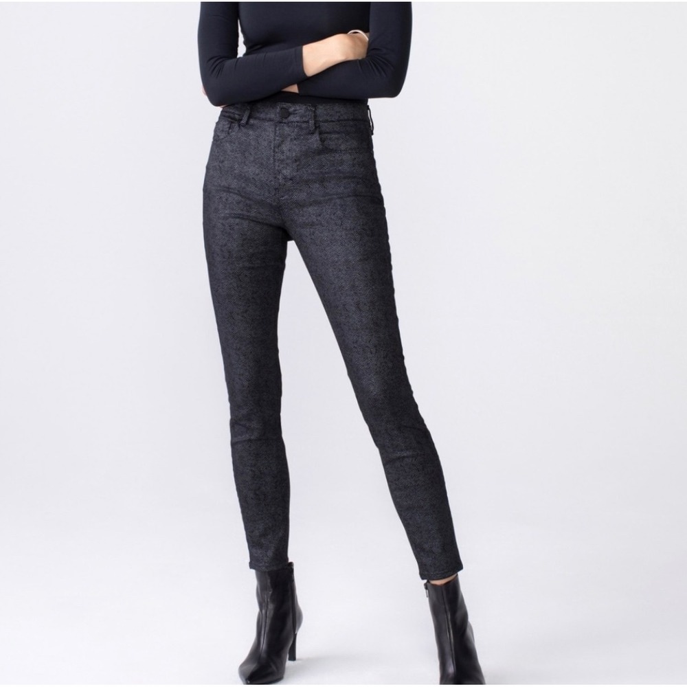 Unpublished Anthropologie Size 30 High Rise Skinny‎ Pants Black Herringbone